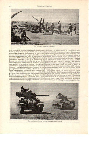 LAMINA ESPASA 38555: Tanques ingleses en el desierto durante la Segunda Guerra Mundial