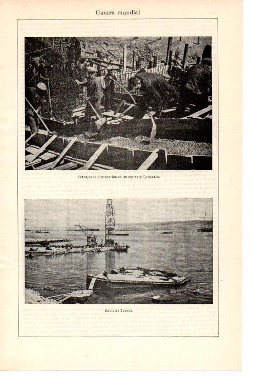 LAMINA ESPASA 38546: Bahia de Tobruk y trabajos durante la Segunda Guerra Mundial