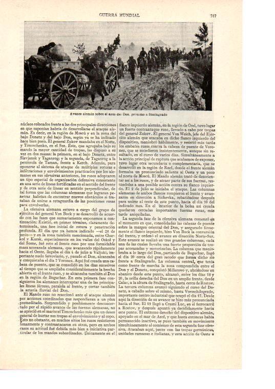 LAMINA ESPASA 38545: Avance aleman sobre el arco del Don en la Segunda Guerra Mundial