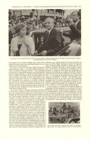 LAMINA ESPASA 38724: Mijail Gorbachov en visita a Francia en 1989