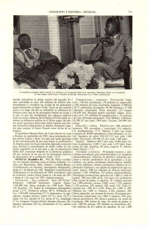 LAMINA ESPASA 38720: El presidente de Senegal, Abdou Diouf con el lider de la oposicion