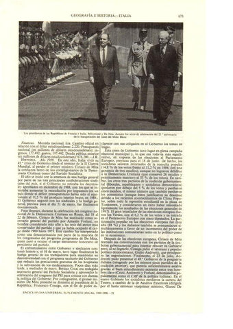 LAMINA ESPASA 38707: F. Miterrand y De Hita en el 25 aniversaqrio del tunel Mont Blanc