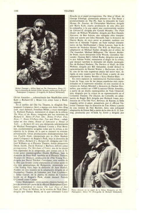 LAMINA ESPASA 38755: Robert Demeger, Jeffrey Segal y Penny Downie en The Plantagenets, Henry VI