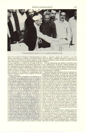 LAMINA ESPASA 38744: Ali Hashemi Rafsanyani votando en 1989