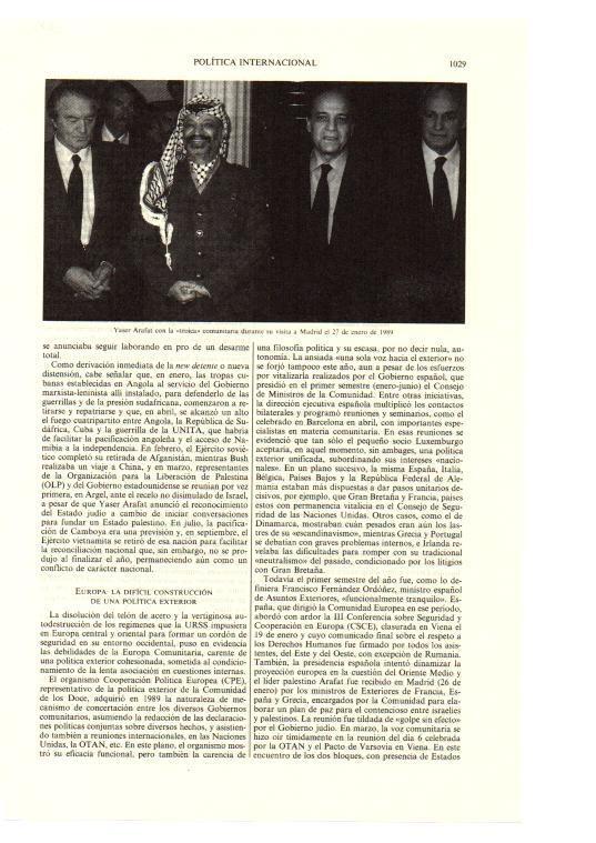 LAMINA ESPASA 38743: Yaser Arafat en su visita a Madrid en 1989