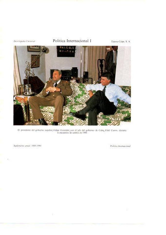 LAMINA ESPASA 38741: Fidel Castro y Felipe Gonzales en 1990