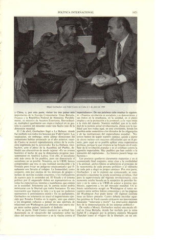 LAMINA ESPASA 38740: Fidel Castro y Mijail Gorbachov el 2 de abril de 1989