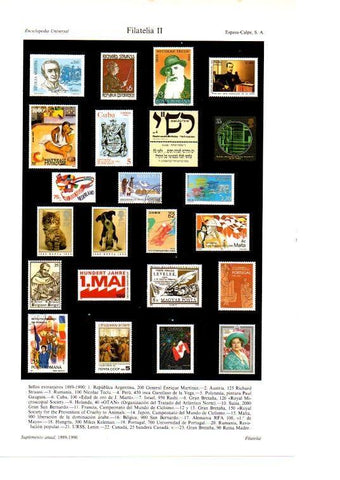 LAMINA ESPASA 38664: Sellos del mundo emitidos en 1989-1990