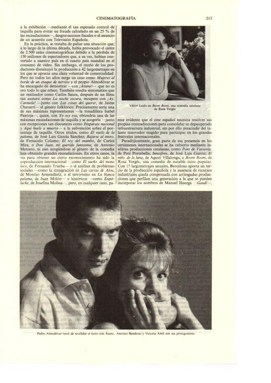 LAMINA ESPASA 38640: Antonio Banderas y Victoria Abril en Atame