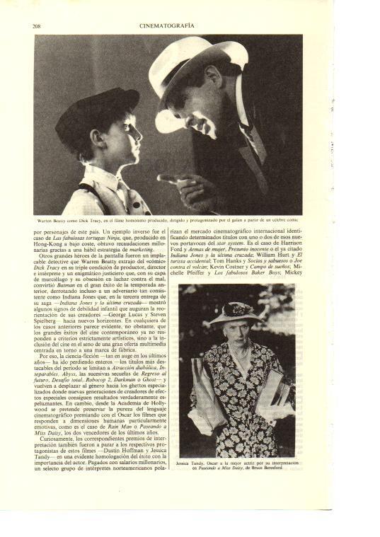 LAMINA ESPASA 38636: Warren Beatty en Dick Tracy y Jessica Tandy
