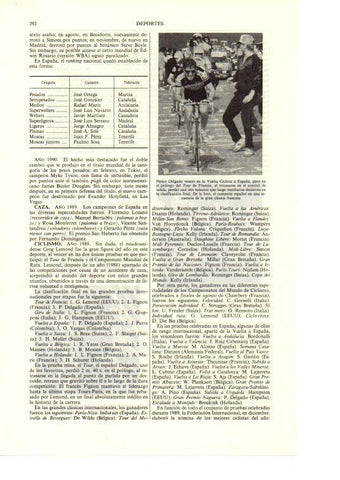 LAMINA ESPASA 38649: Perico Delgado en la Vuelta Ciclista a España