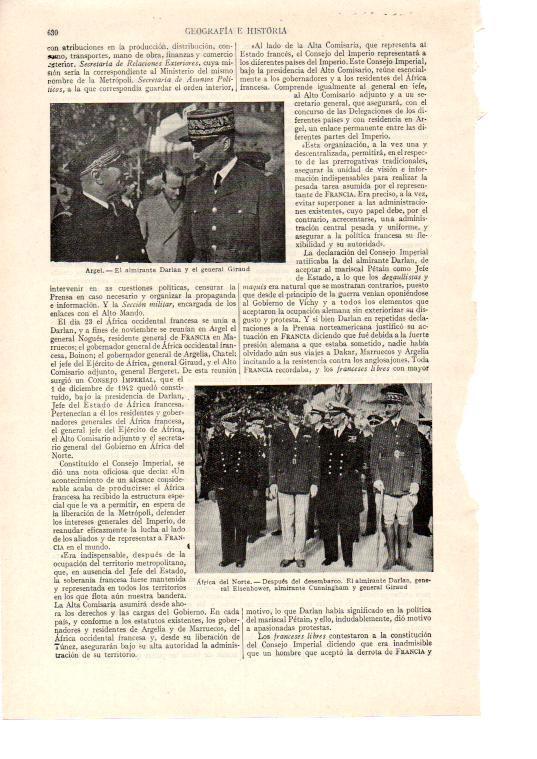 LAMINA ESPASA 38499: El almirante Darlan y el general Giraud