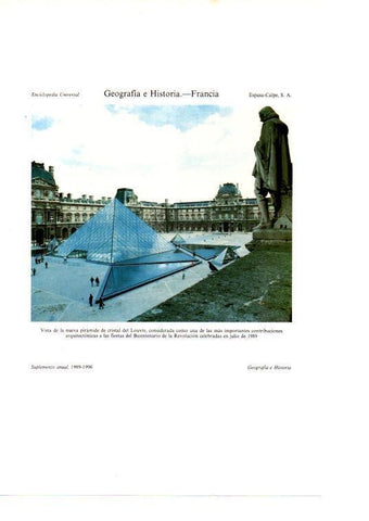 LAMINA ESPASA 38696: La Piramide de Cristal del Museo del Louvre, Paris