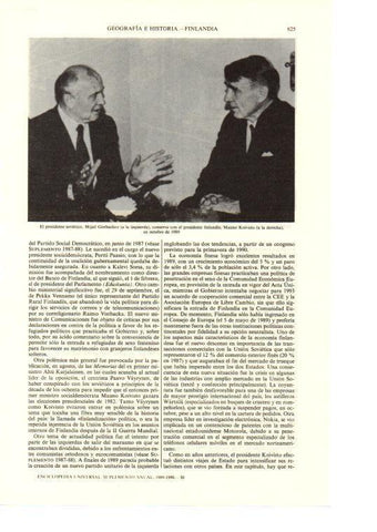 LAMINA ESPASA 38693: Mijail Gorbachov y Mauno Koivisto en octubre de 1989
