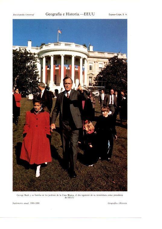 LAMINA ESPASA 38692: George Bush y su familia en la Casa Blanca