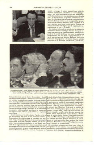 LAMINA ESPASA 38690: Manuel Fraga y Jose Maria Aznar en el Congreso de Alianza Popular