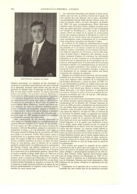 LAMINA ESPASA 38674: Brian Mulroney, presidente de Canada