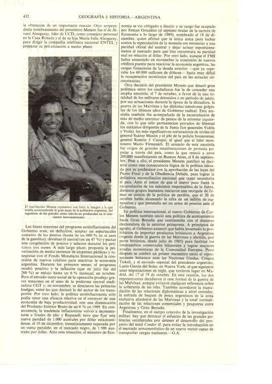 LAMINA ESPASA 38670: Carlos Menem y su esposa
