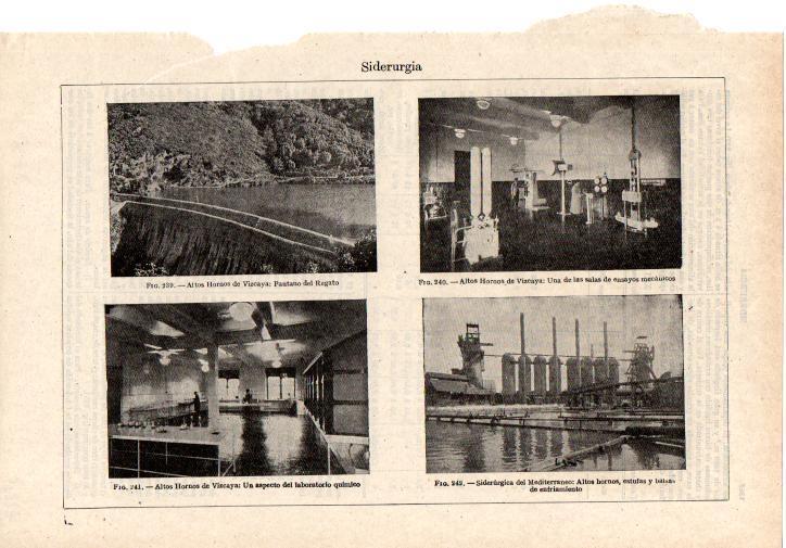 LAMINA ESPASA 38337: Pantano y laboratorios de los Altos Hornos de Vizcaya