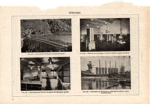LAMINA ESPASA 38337: Pantano y laboratorios de los Altos Hornos de Vizcaya