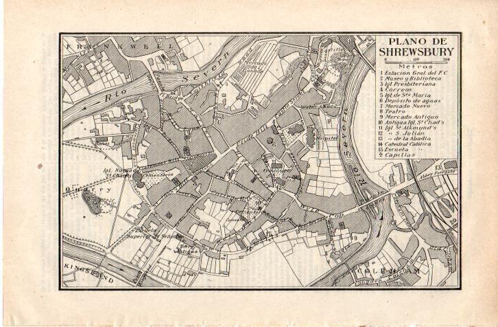 LAMINA ESPASA 38256: Plano de Shrewsbury, Inglaterra
