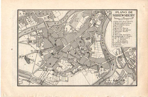 LAMINA ESPASA 38256: Plano de Shrewsbury, Inglaterra