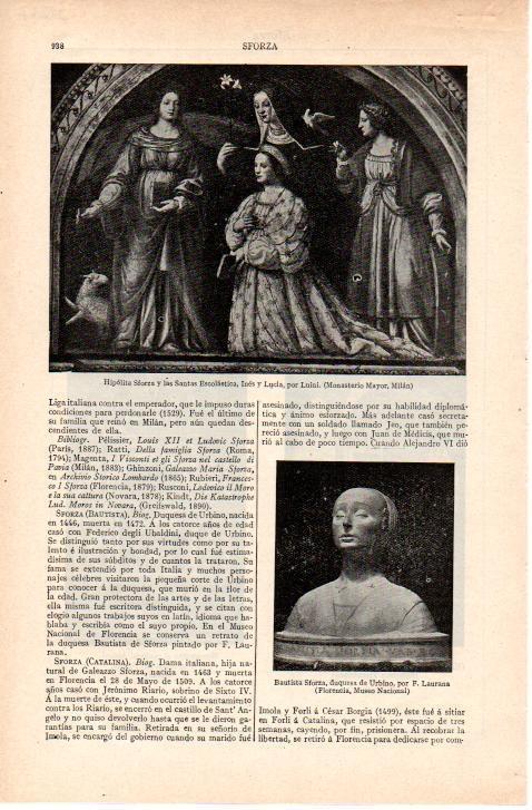 LAMINA ESPASA 38232: Hipolita Sforza y las Santas, por Luini