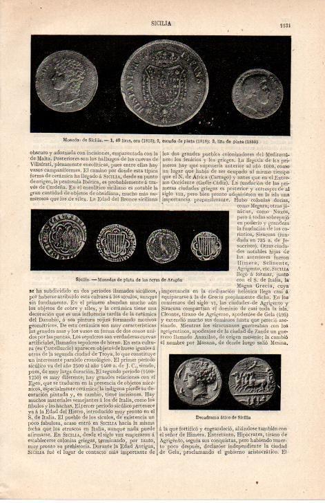LAMINA ESPASA 38286: Monedas de Sicilia, Italia