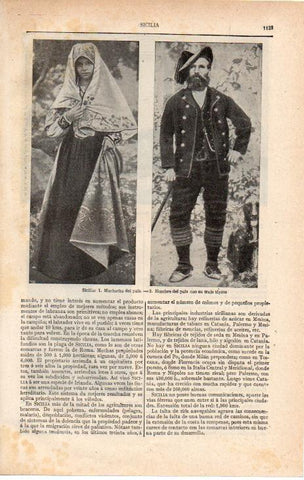 LAMINA ESPASA 38285: Trajes tipicos de Sicilia, Italia