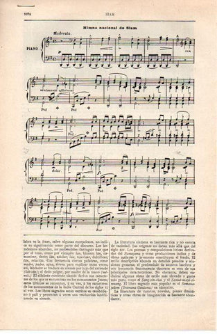 LAMINA ESPASA 38267: Himno nacional de Siam