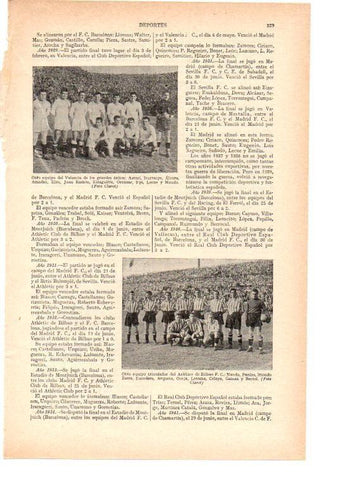 LAMINA ESPASA 38458: Otros equipos del Valencia CF y Athletico de Bilbao, años 40