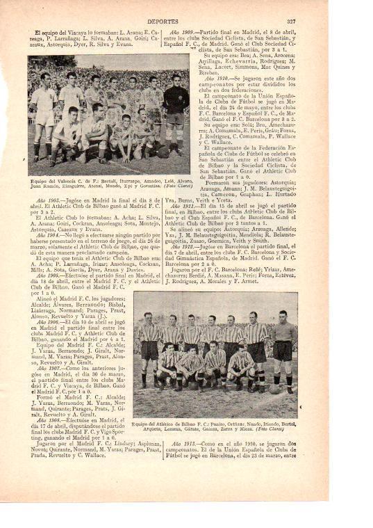 LAMINA ESPASA 38457: Equipos de futbol del  Valencia CF y Athletico de Bilbao, años 40