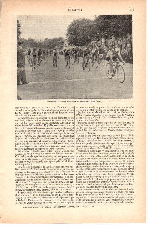 LAMINA ESPASA 38454: Trofeo Masferrer de ciclismo, Barcelona