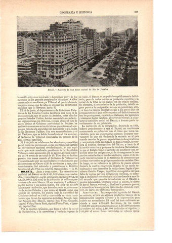 LAMINA ESPASA 38440: Vista de la zona central de Rio de Janeiro, Brasil