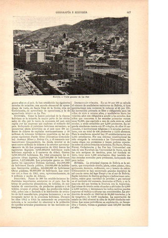 LAMINA ESPASA 38439: Vista general de La Paz, Bolivia