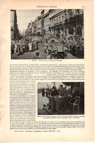 LAMINA ESPASA 38438: Entrada de los aliados en Bruselas, Belgica