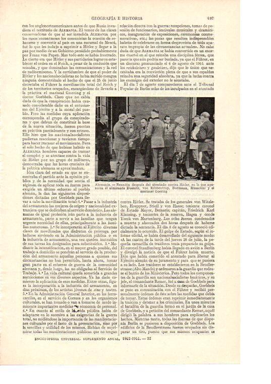 LAMINA ESPASA 38431: Reunion despues del atentado contra Hitler 