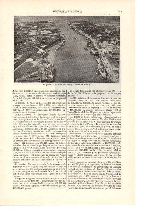 LAMINA ESPASA 38490: El rio Pasig en su paso por Manila, Filipinas