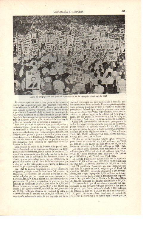 LAMINA ESPASA 38488: Acto del Partido Republicano de USA en 1943