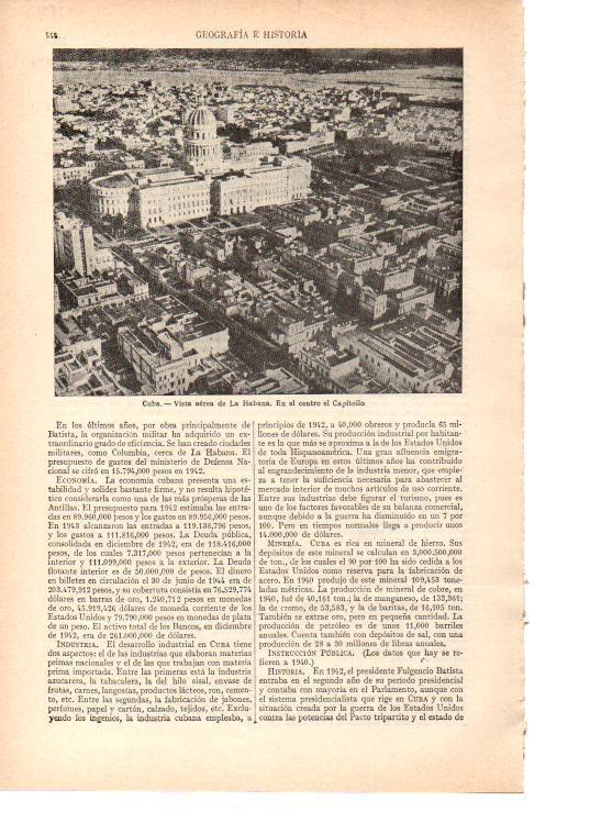 LAMINA ESPASA 38464: Vista aerea del Capitolio de La Habana, Cuba