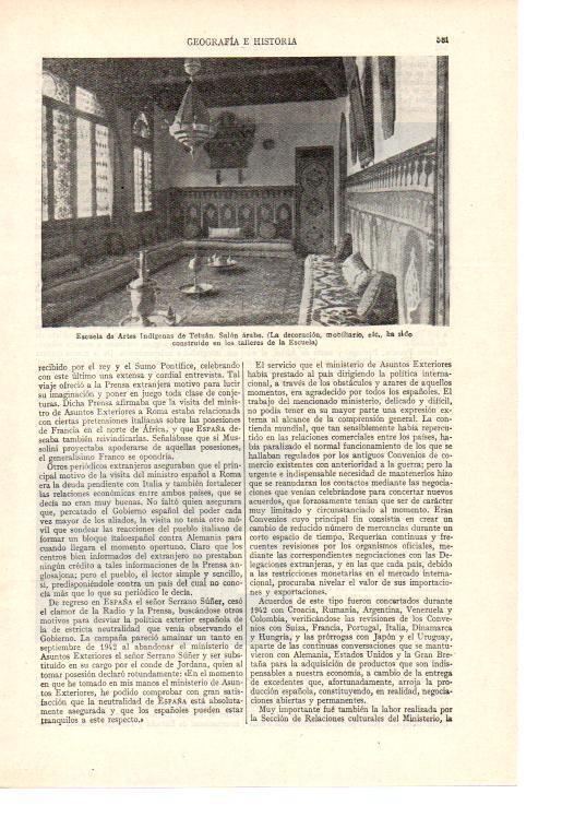 LAMINA ESPASA 38479: Escuela de Artes Indigenas de Tetuan, Marruecos