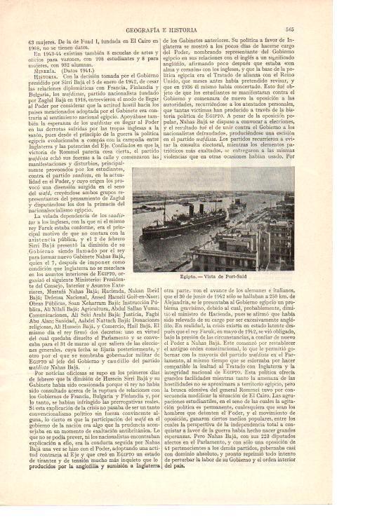 LAMINA ESPASA 38474: Vista de Port-Said, Egipto