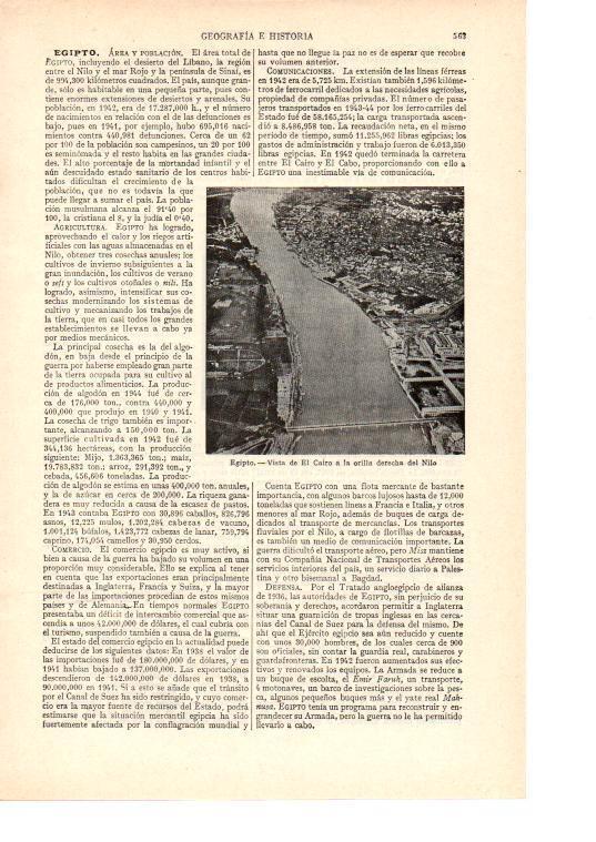 LAMINA ESPASA 38473: Vista parcial aerea de El Cairo, Egipto