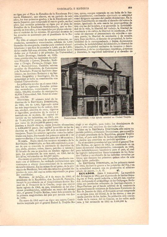 LAMINA ESPASA 38471: Catedral de Ciudad Trujillo en Republica Dominicana