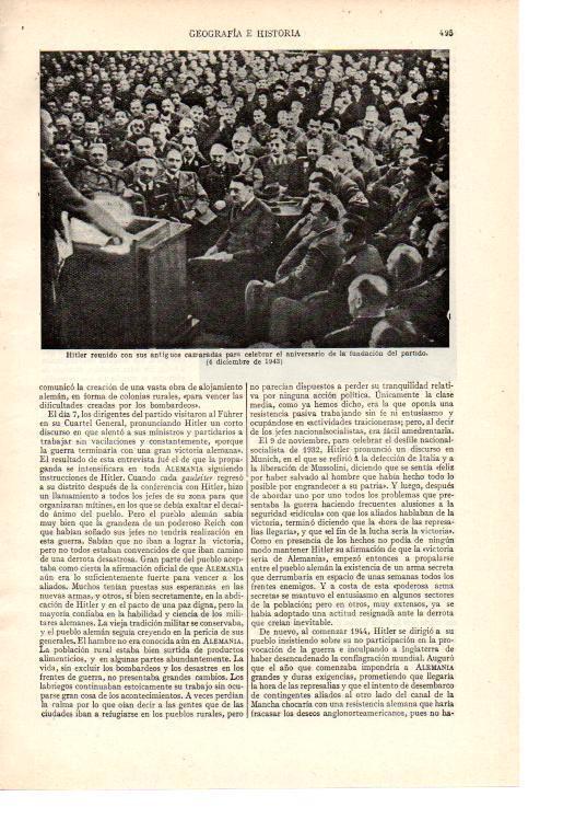 LAMINA ESPASA 38430: Hitler en el aniversario de la fundacion del partido en 1942