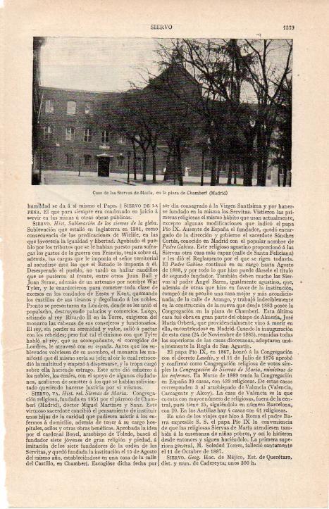 LAMINA ESPASA 38389: Casa de las Siervas de Maria en Madrid