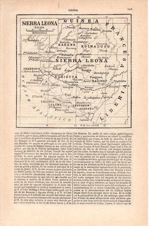 LAMINA ESPASA 38387: Mapa de Sierra Leona