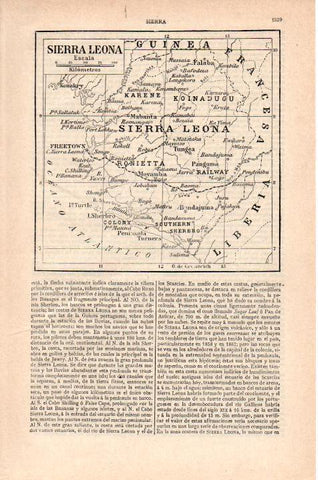 LAMINA ESPASA 38387: Mapa de Sierra Leona