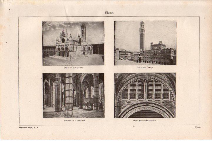 LAMINA ESPASA 38372: Plazas de Siena, Italia