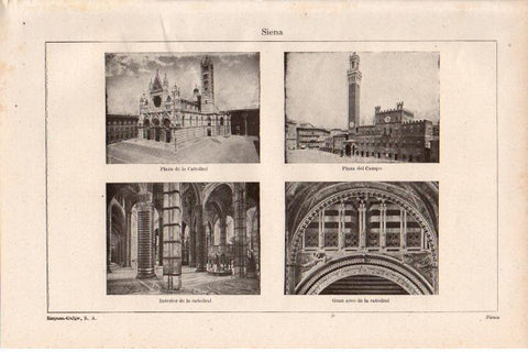 LAMINA ESPASA 38372: Plazas de Siena, Italia